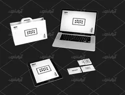 موکاپ مجموعه تبلیغاتی چابی برگه و پاکت و پیکسل