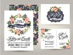 وکتور کارت پستال کلاسیک با زمینه سفید و گل