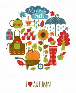 وکتور پس زمینه چتر و چکمه و گل آفتابگردان