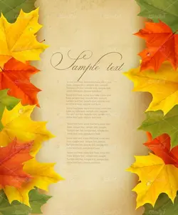 وکتور پس زمینه برگه کاغذ برای نوشته کنار برگ های پاییزی