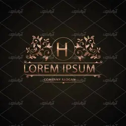 لوگو لایه باز برگ و دایره برنزی رنگ