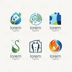 لوگو خانه و کره زمین با برگ سبز مناسب مسکن و املاک