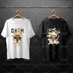 طرح لایه باز خرس تدی با پول و طرح دلار برای چاپ روی انواع تیشرت