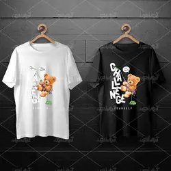 طرح لایه باز خرس تدی در حال صخره نوردی برای چاپ روی انواع تیشرت