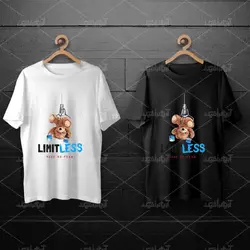 طرح لایه باز خرس تدی با قلم مو و سطل رنگ آبی برای چاپ روی انواع تیشرت