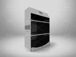 موکاپ باکس و قفسه فروشگاهی برای چیدن محصولات وابزارها