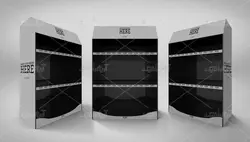 موکاپ باکس و قفسه فروشگاهی برای چیدن محصولات وابزارها