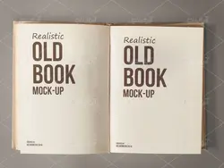موکاپ کتاب قدیمی با نماهای مختلف
