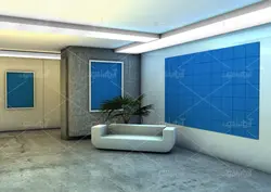 موکاپ قاب عکس روی دیوار درفضای لابی شرکت