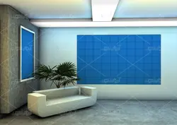 موکاپ قاب عکس روی دیوار درفضای لابی شرکت