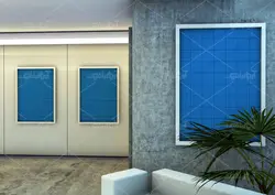 موکاپ قاب عکس روی دیوار درفضای لابی شرکت