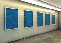 موکاپ قاب عکس روی دیوار درفضای لابی شرکت