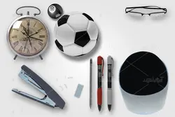 موکاپ لوازم الکترونیک دوربین و لبتاب همراه گیتار و ساعت