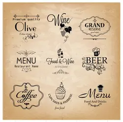 وکتور لوگوی خطی نه تایی طرح کاپ کیک