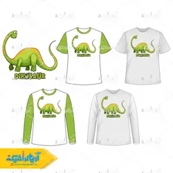 طرح لایه باز تیشرت با طرح دایناسور گیاه خوار