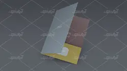 موکاپ فولدر تبلیغاتی همراه جای کارت ویزیت