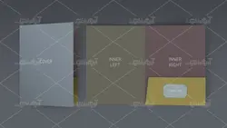 موکاپ فولدر تبلیغاتی همراه جای کارت ویزیت