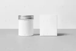 موکاپ قوطی پودر و مواد بهداشتی با جعبه و کارتن  در سایز و اندازه های مختلف