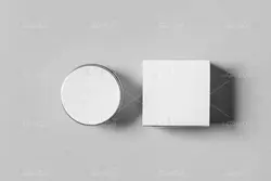 موکاپ قوطی پودر و مواد بهداشتی با جعبه و کارتن  در سایز و اندازه های مختلف