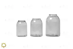 موکاپ ظرف شیشه ای و قوطی مواد اولیه در نماهای مختلف