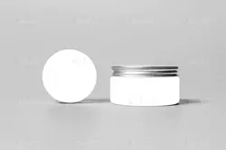 موکاپ ظرف شیشه ای و قوطی مواد اولیه در نماهای مختلف