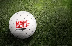 موکاپ توپ گلف در زمین بازی