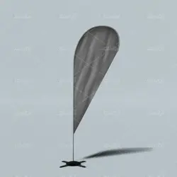 موکاپ پرچم استندی تبلیغاتی برای ورودی درب فروشگاه و نمایشگاه