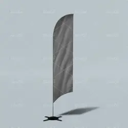 موکاپ پرچم استندی تبلیغاتی برای ورودی درب فروشگاه و نمایشگاه