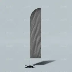 موکاپ پرچم استندی تبلیغاتی برای ورودی درب فروشگاه و نمایشگاه