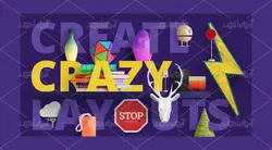 موکاپ فانتزی اسم و برند نوشته  دلخواه با نقاشی مانتیتور و تلفن لوازم تحریر