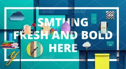 موکاپ فانتزی اسم و برند نوشته  دلخواه با نقاشی مانتیتور و تلفن لوازم تحریر