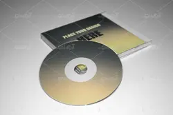 موکاپ پشت و روی CDهمراه با کاور و جا