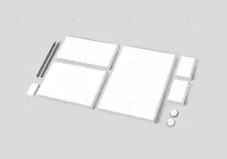 موکاپ ست اداری برگه کاغذ وتبلت