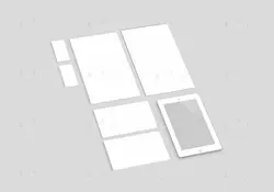 موکاپ ست اداری برگه کاغذ وتبلت