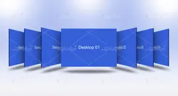 موکاپ صفحات وب بصورت متوالی بصورت زاویه های مختلف