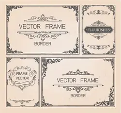 وکتور و کادر حاشیه مستطیل گلدار با طرح گل در اطراف