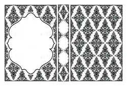 وکتور کادر و حاشیه خطی با طرح سلطنتی سیاه و سفید