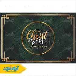 دانلود وکتور پس زمینه با کادر های حاشیه طلایی و زمینه برگ سبز برای طراحی پس زمینه