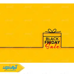 دانلود وکتور جعبه خرید جمعه سیاه در تم زرد