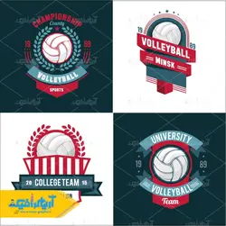 وکتور لایه باز لوگو اسلیمی ورزشی والیبال