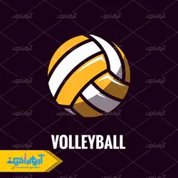 طرح لایه باز لوگو گرافیکی توپ والیبال
