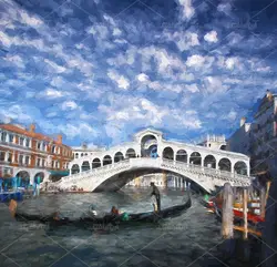 دانلود عکس با کیفیت قایق های بسته به اسکله شهر بندری در اروپای و پل سفید