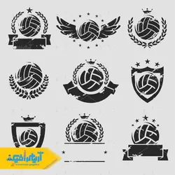 طرح های لایه باز لوگوی ورزشی والیبال