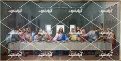 عکس با کیفیت نقاشی حضرت عیسی(ع) بر سر سفره شام آخر