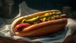 عکس باکیفیت هات داگ با سس خردل