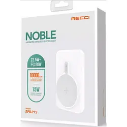 پاور بانک و شارژر بی سیم 10000 رسی RECCI MAGNETIC WIRELESS POWER BANK RPB-P15