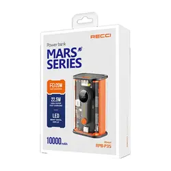 پاور بانک 10000 بدنه شیشه ای رسی مدل RECCE MARS SERIES 1000mAH RPB-P35