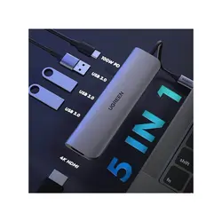 هاب 3 پورت Type C به 3.0 USB با یک پورت HDMI با قابلیت PD یوگرین Ugreen CM136