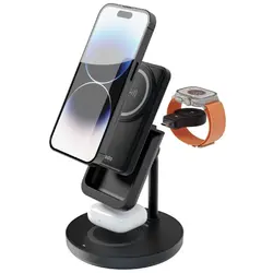 استند و پاوربانک وایرلس چندکاره مگ سیف Porodo 4-In-1 MagSafe Dock PBFCH024