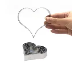 کاتر خمیر وشیرینی مدل قلب نوک تیز مجموعه 7 عددی